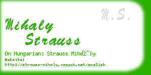 mihaly strauss business card